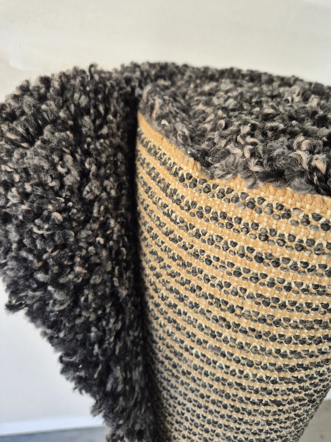 Dark Grey Textured Area Rug
