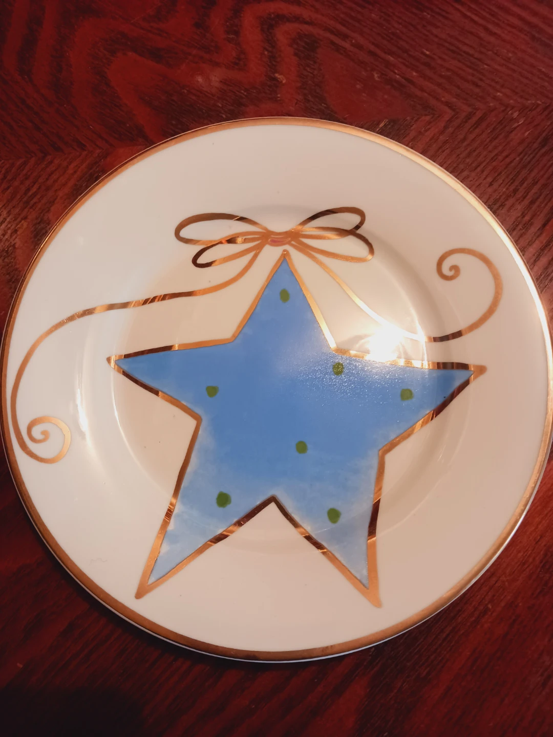New !! Beautiful Holiday Season Blue Star Plate