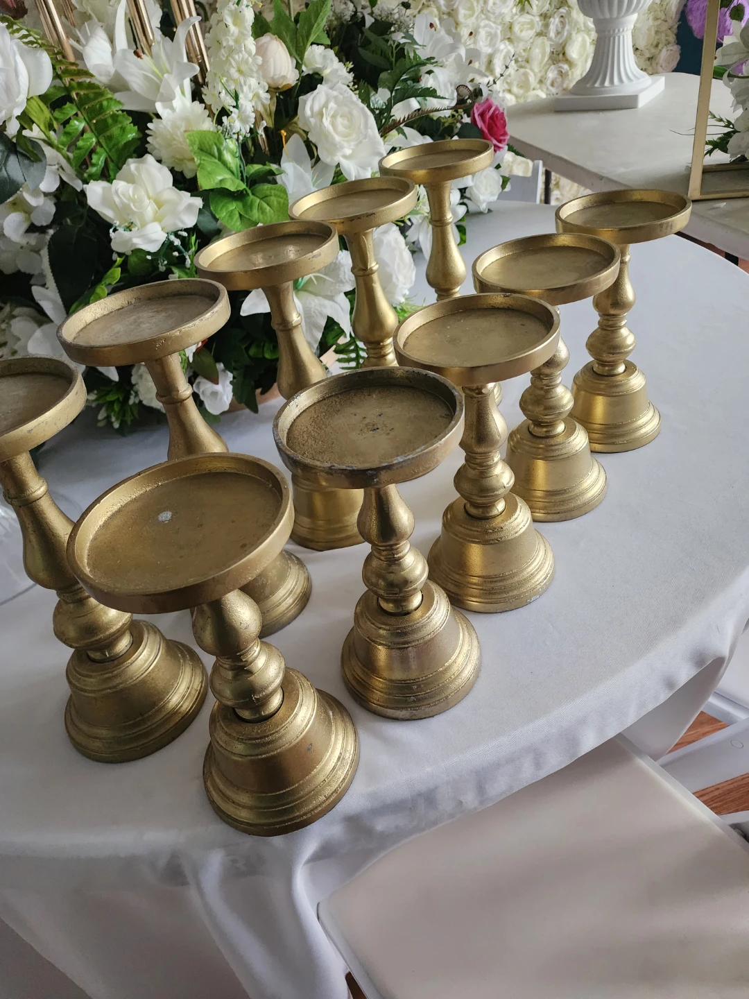 Set of 40 Gold Metal Candle Holders - photo 3