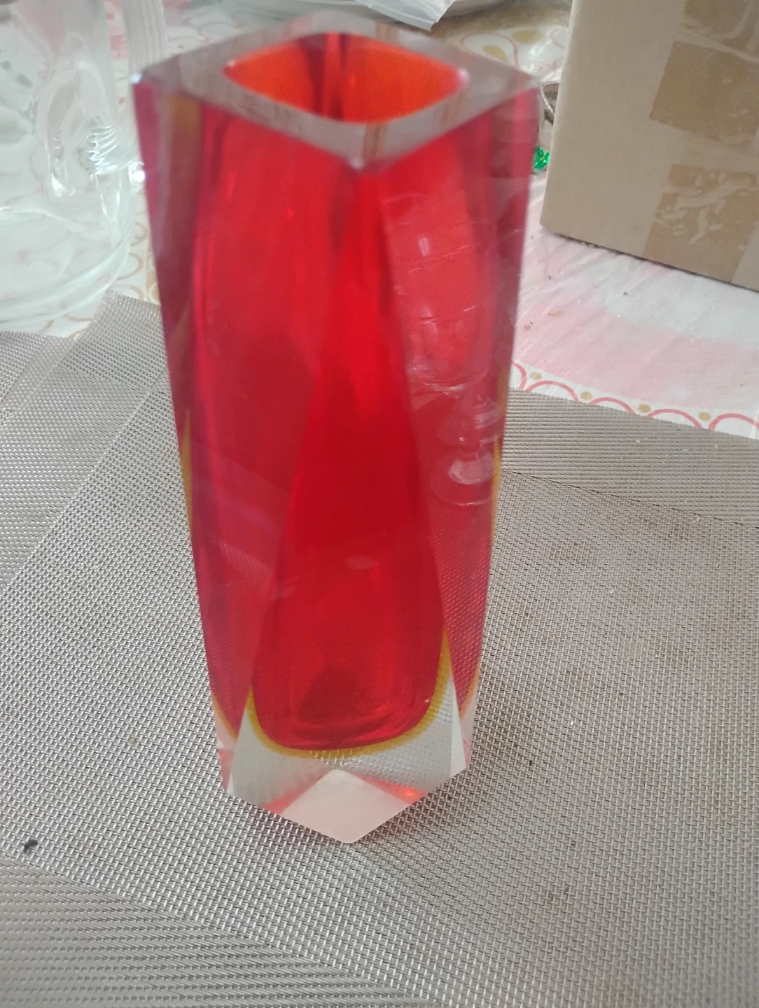 Murano Red Glass Vase