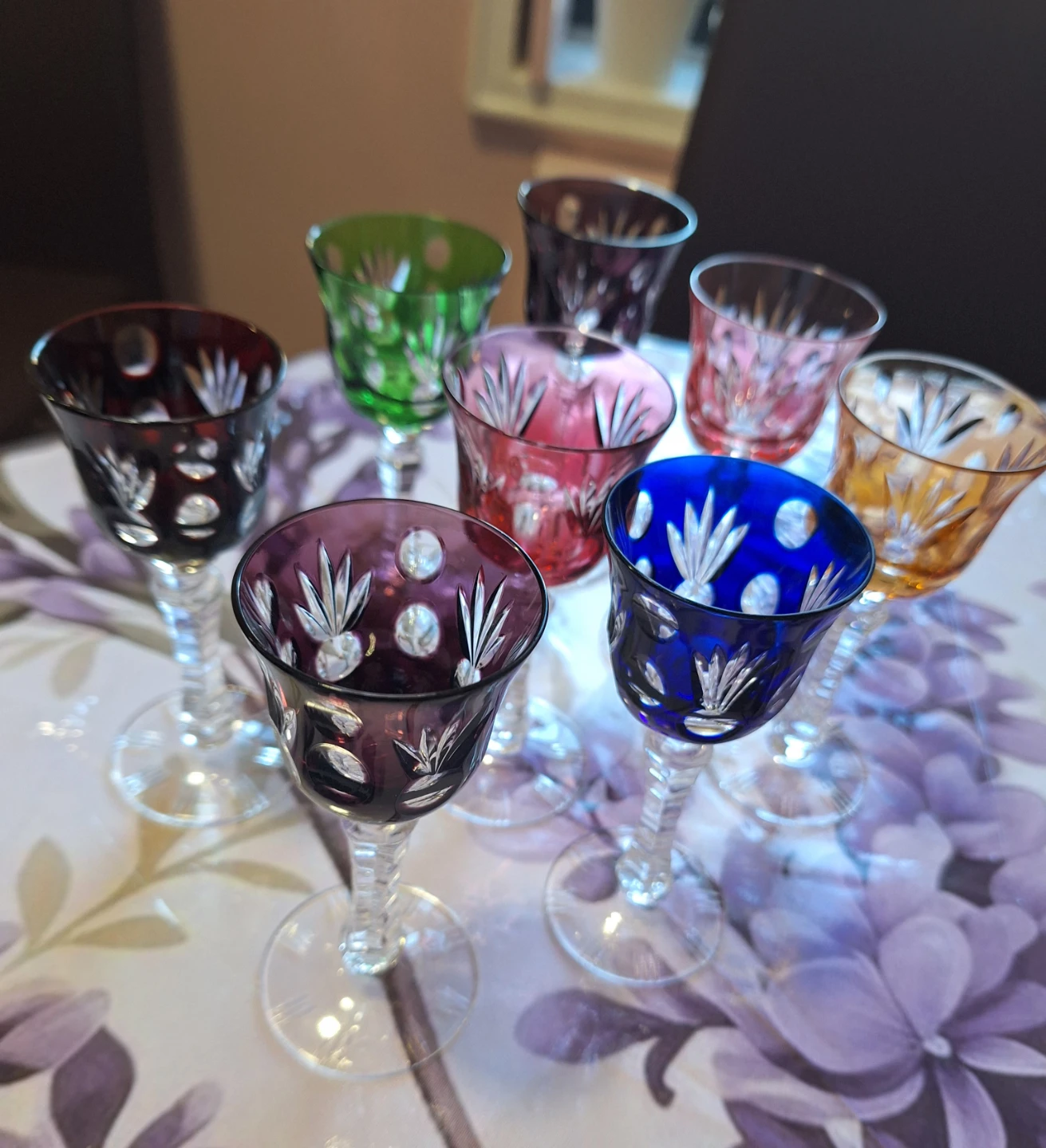 Set of 8 Multicolored Crystal Liqueur Glasses - photo 3