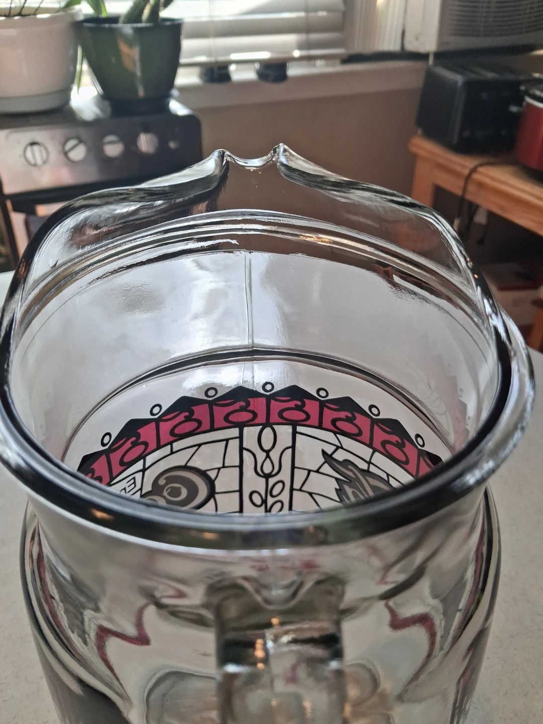 Vintage 1970's Coca-Cola Stained Glass Design Glass Pitcher - photo 3