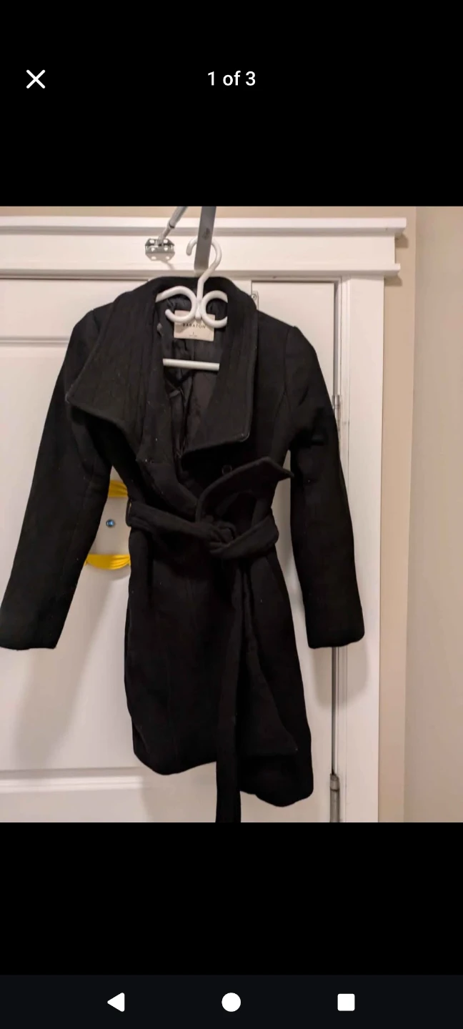 Babaton black trench coat S