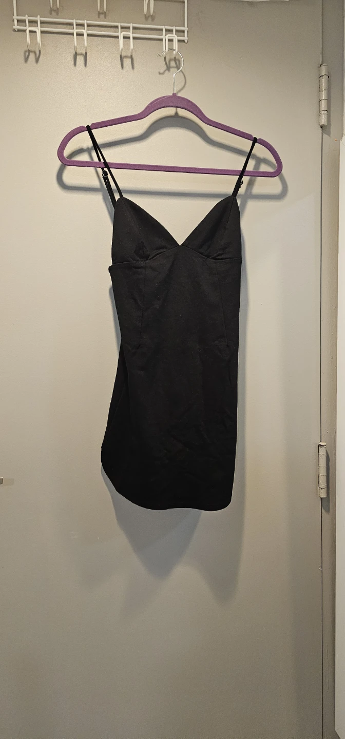 Revamped black camisole dress