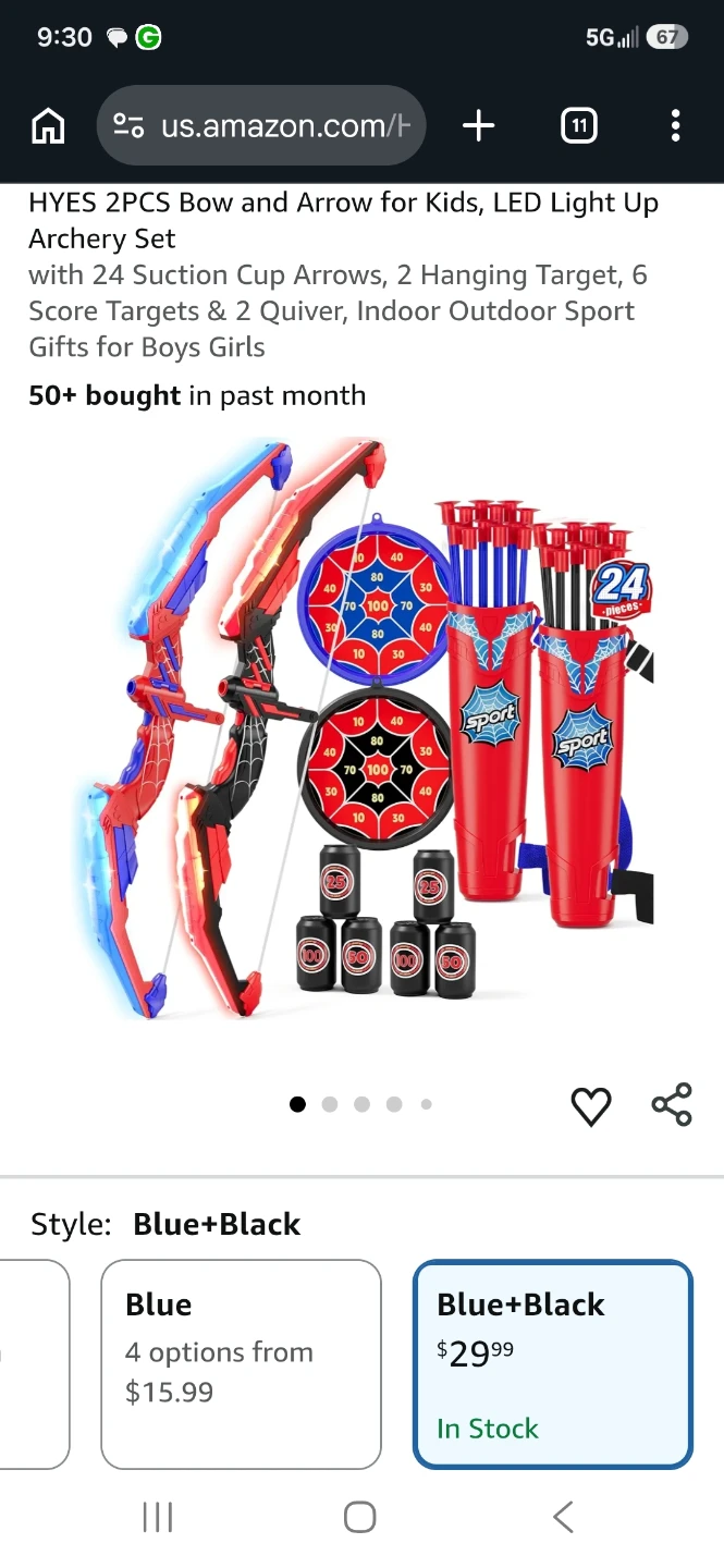 HYES LED Light Up Bow and Arrow Archery Set - photo 2