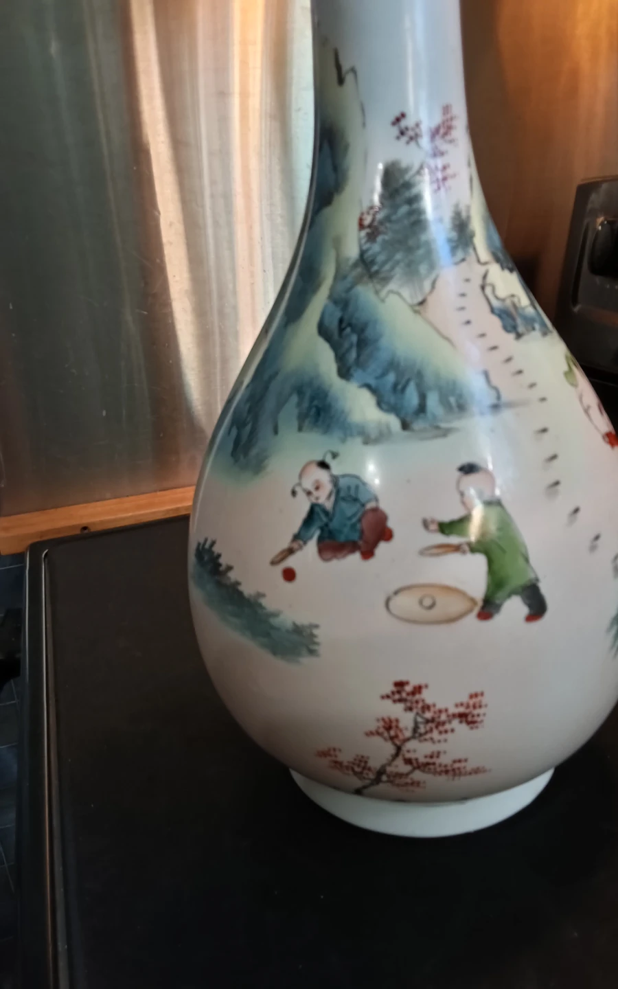 Vintage 15.5" Chinese Famille Rose Porcelain Vase - photo 5