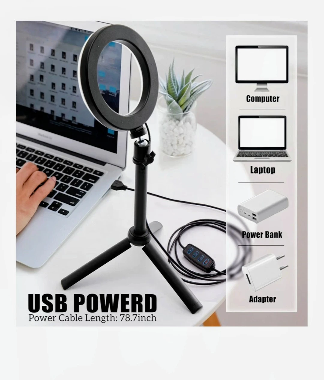 Jiozer 6 inch LED Ring Light with Tripod Stand - photo 5