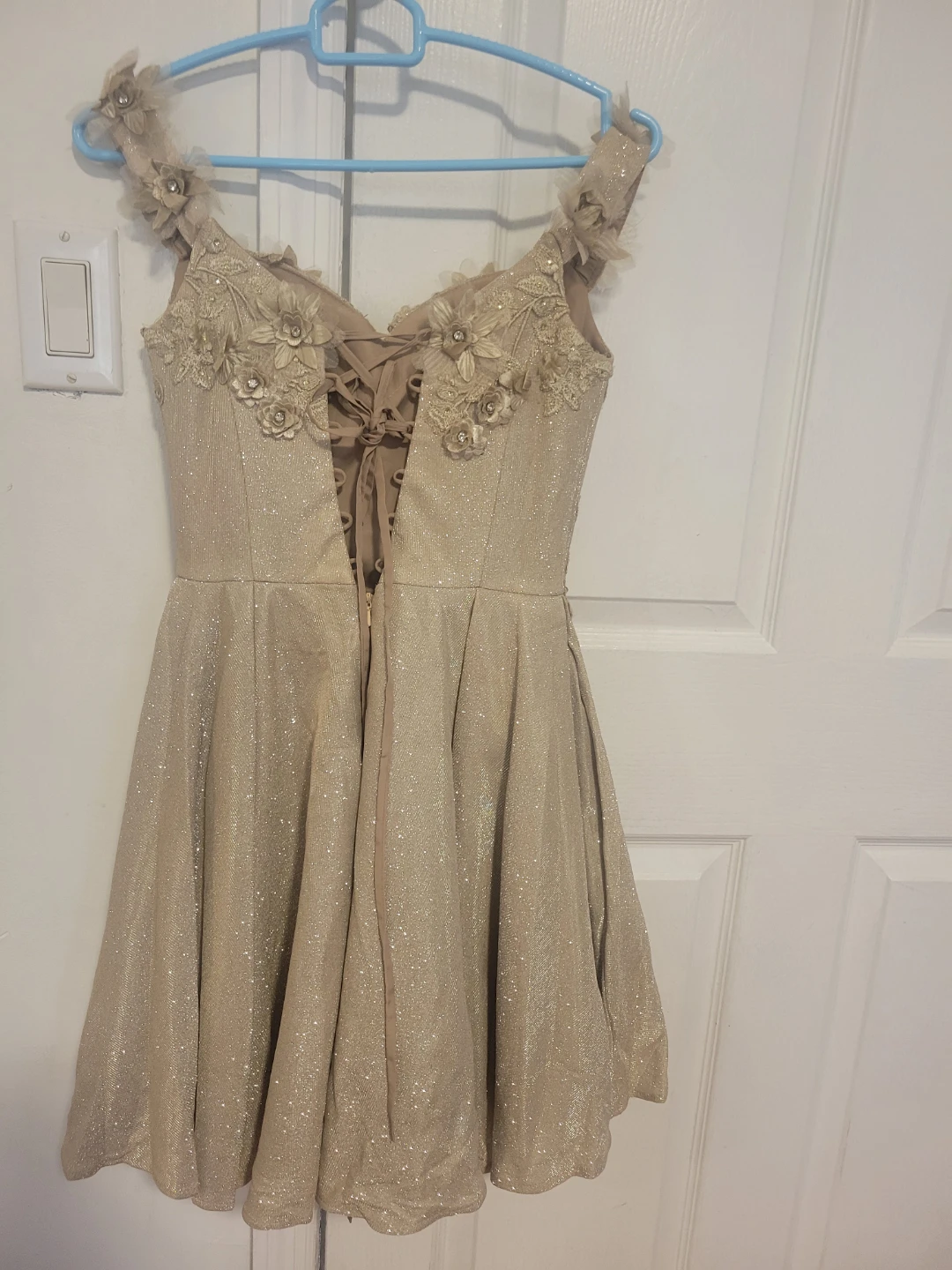 May Queen Couture Shimmering Gold Formal Dress - photo 3