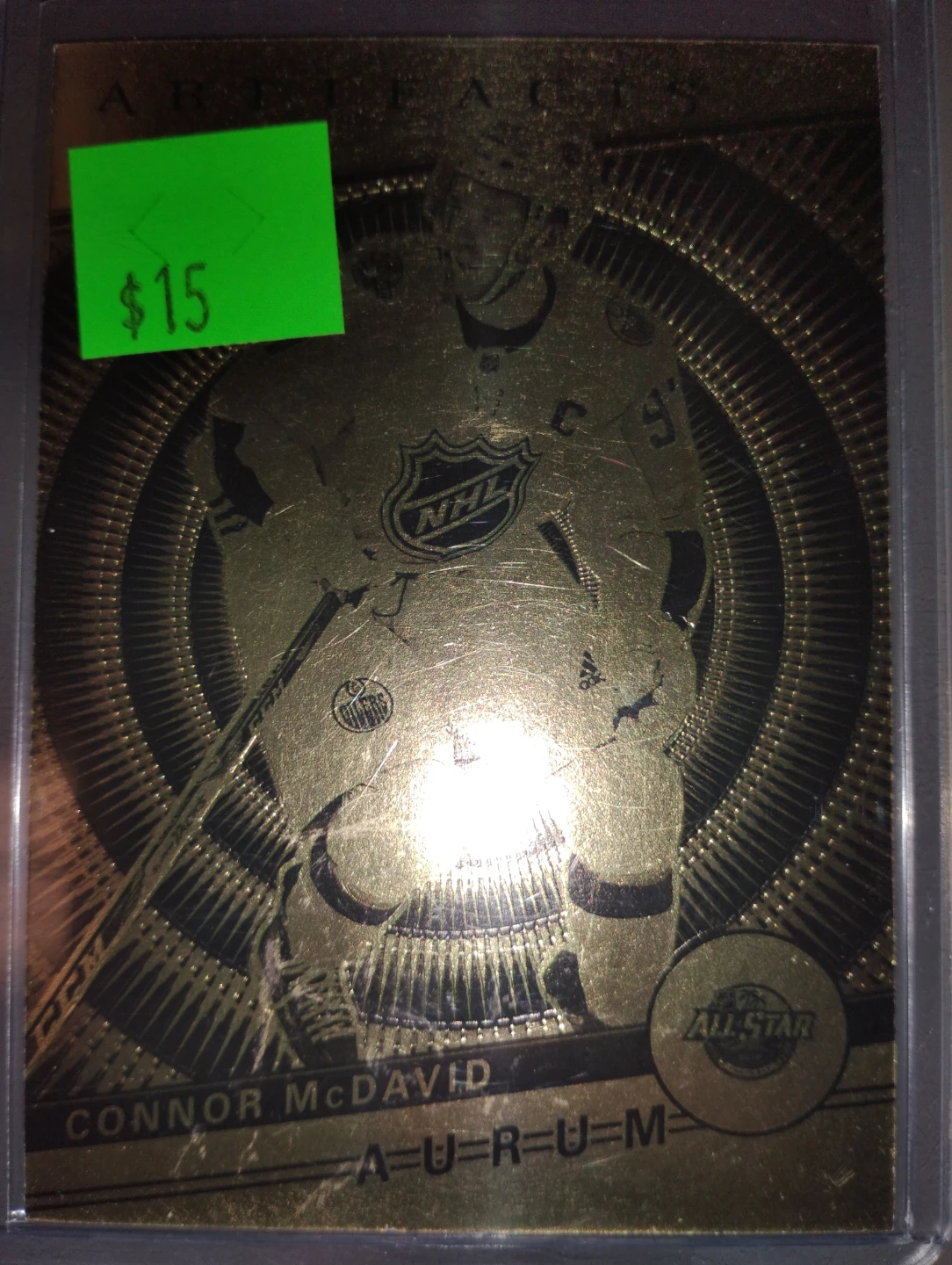 Connor McDavid Upper Deck Artifacts Aurum NHL Card