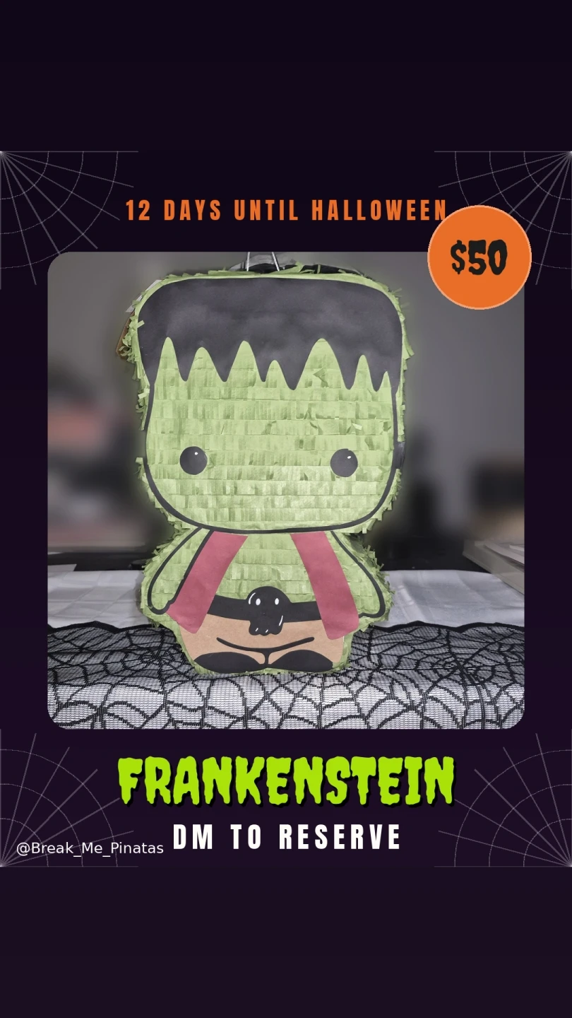 Handmade Halloween Frankenstein Pinata - part-ready