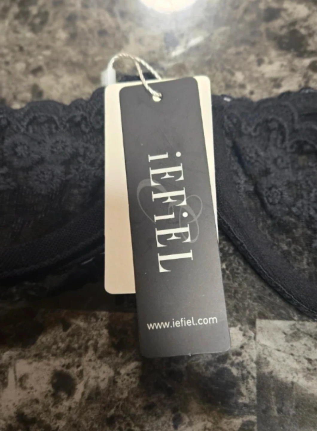 NWT iEFiEL Black Sheer Lace 1/4 Cup Underwired Bra Top - photo 2