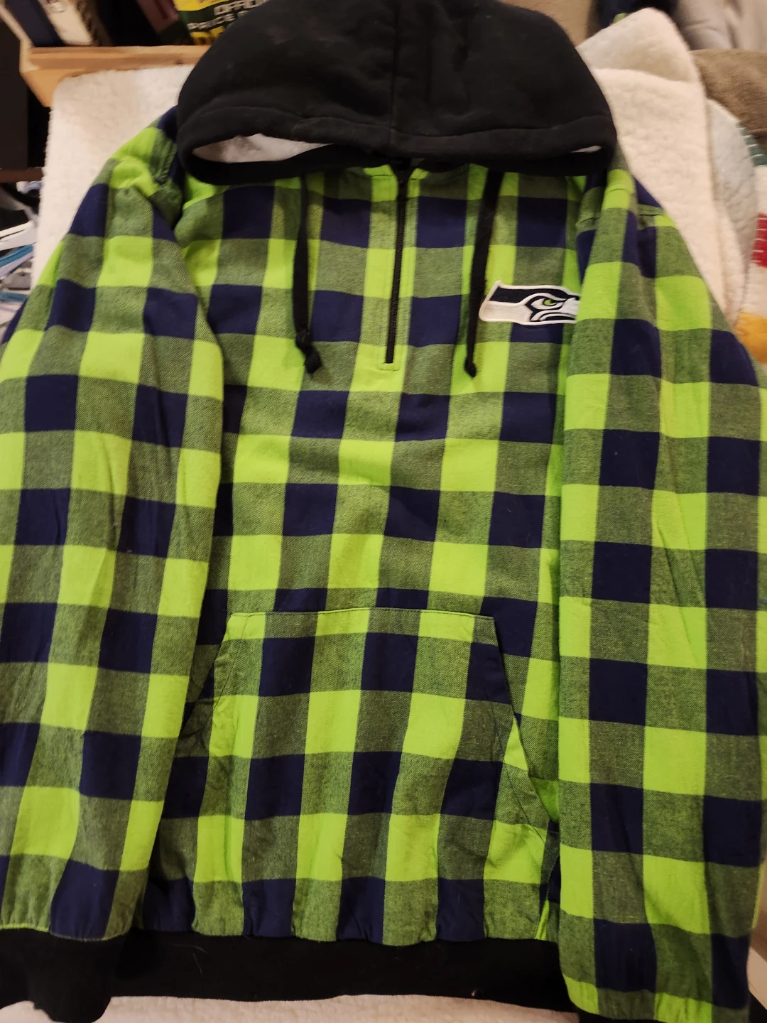 Seattle Seahawks Plaid Fleece Hoodie