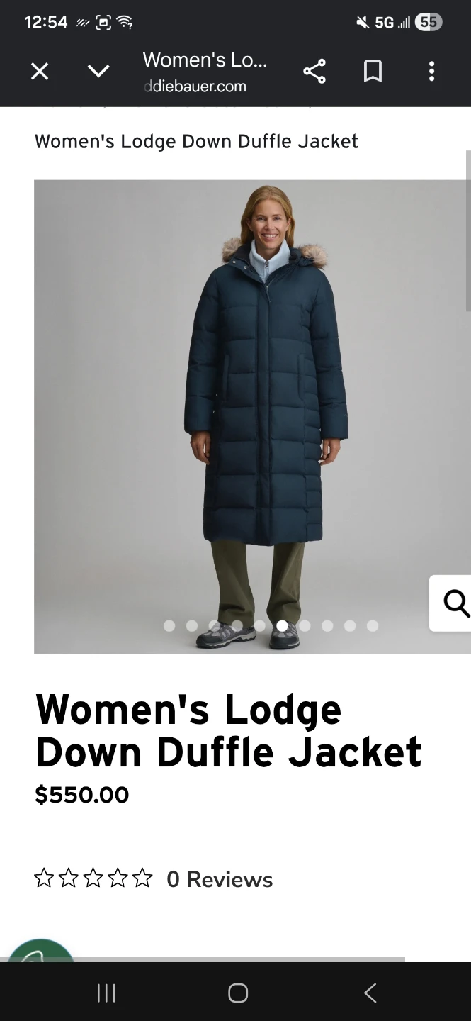 Black Eddie Bauer Women's Lodge Down Duffle Jacket