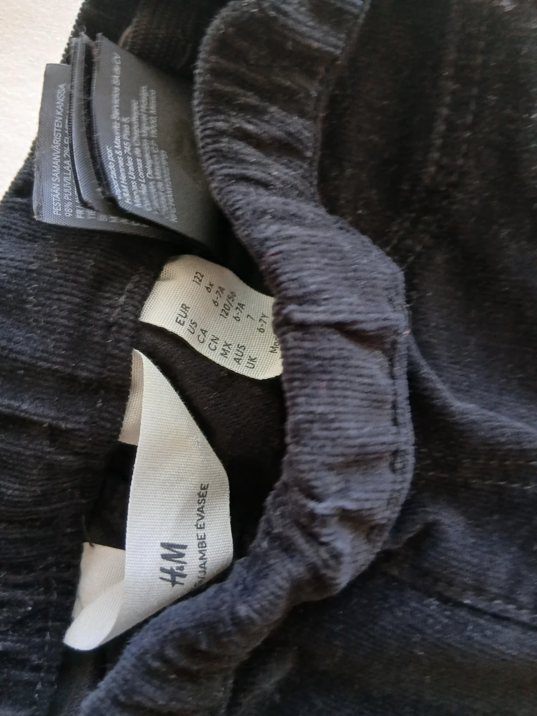 H&M Black Corduroy Flare Pants Size 6-7Y - photo 3
