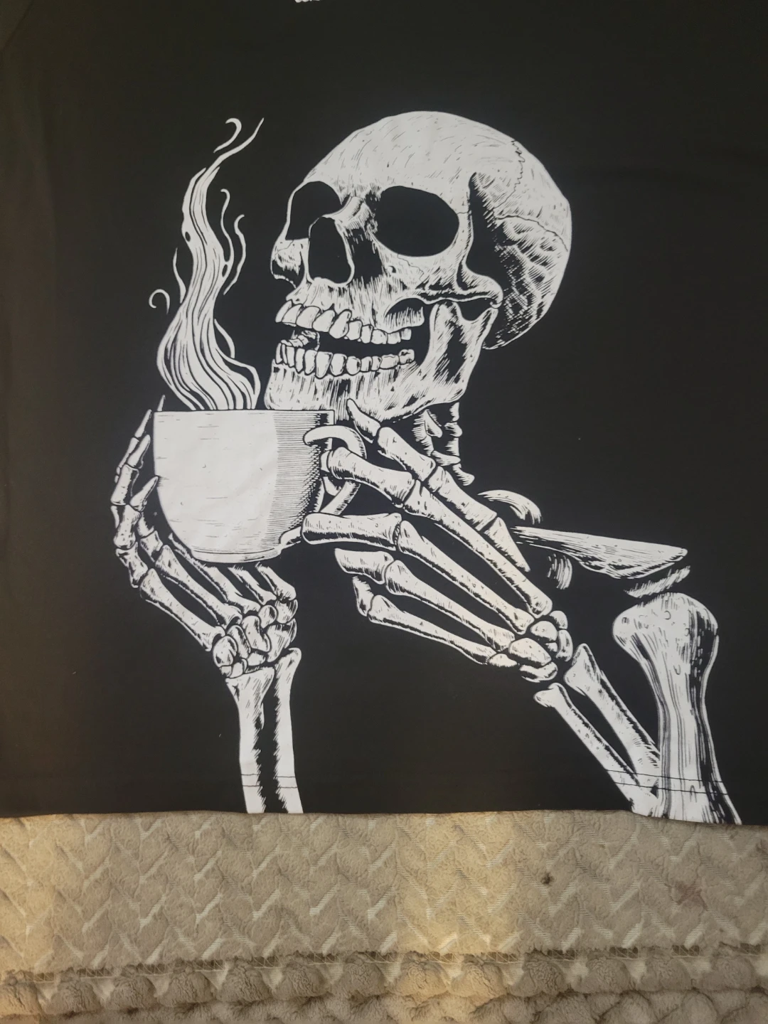 ROMWE Black Skeleton Coffee Graphic T-Shirt - photo 4