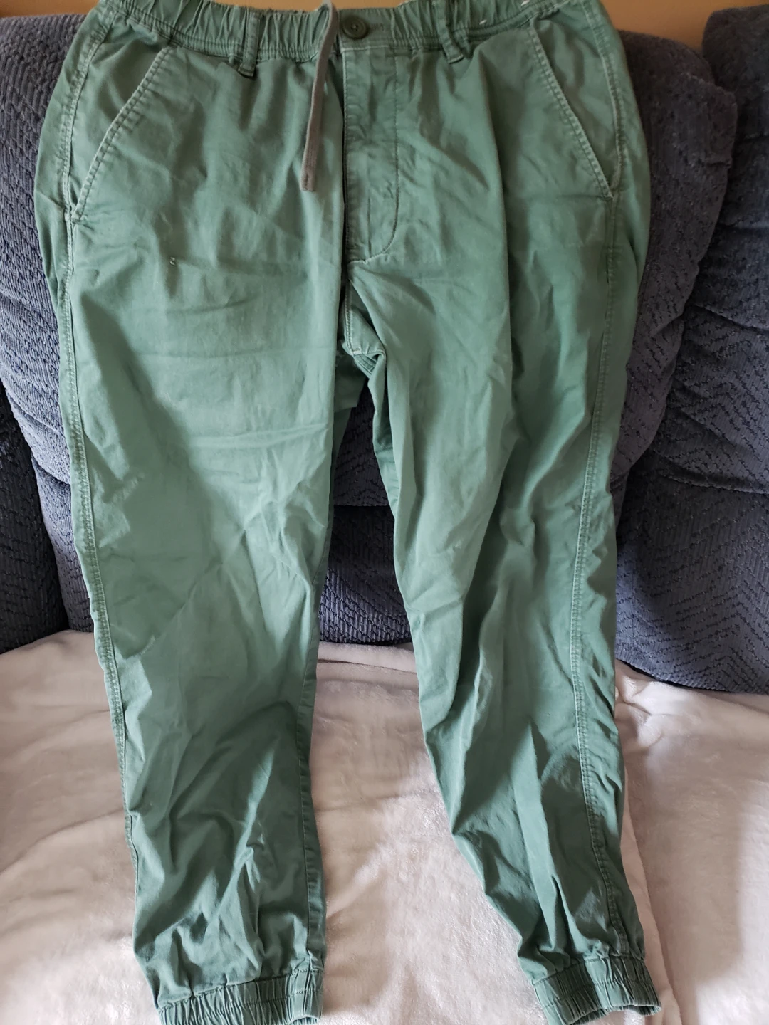 Green Cotton Jogger Pants