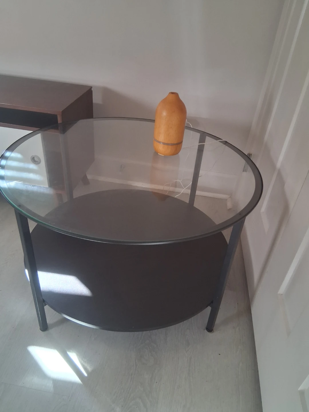 Round Glass Top Side Table