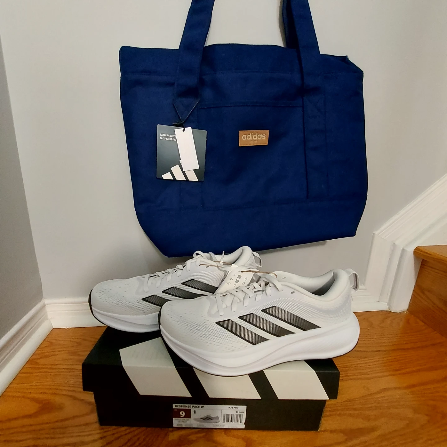 Adidas Canvas Tote and Response Pace Shoes