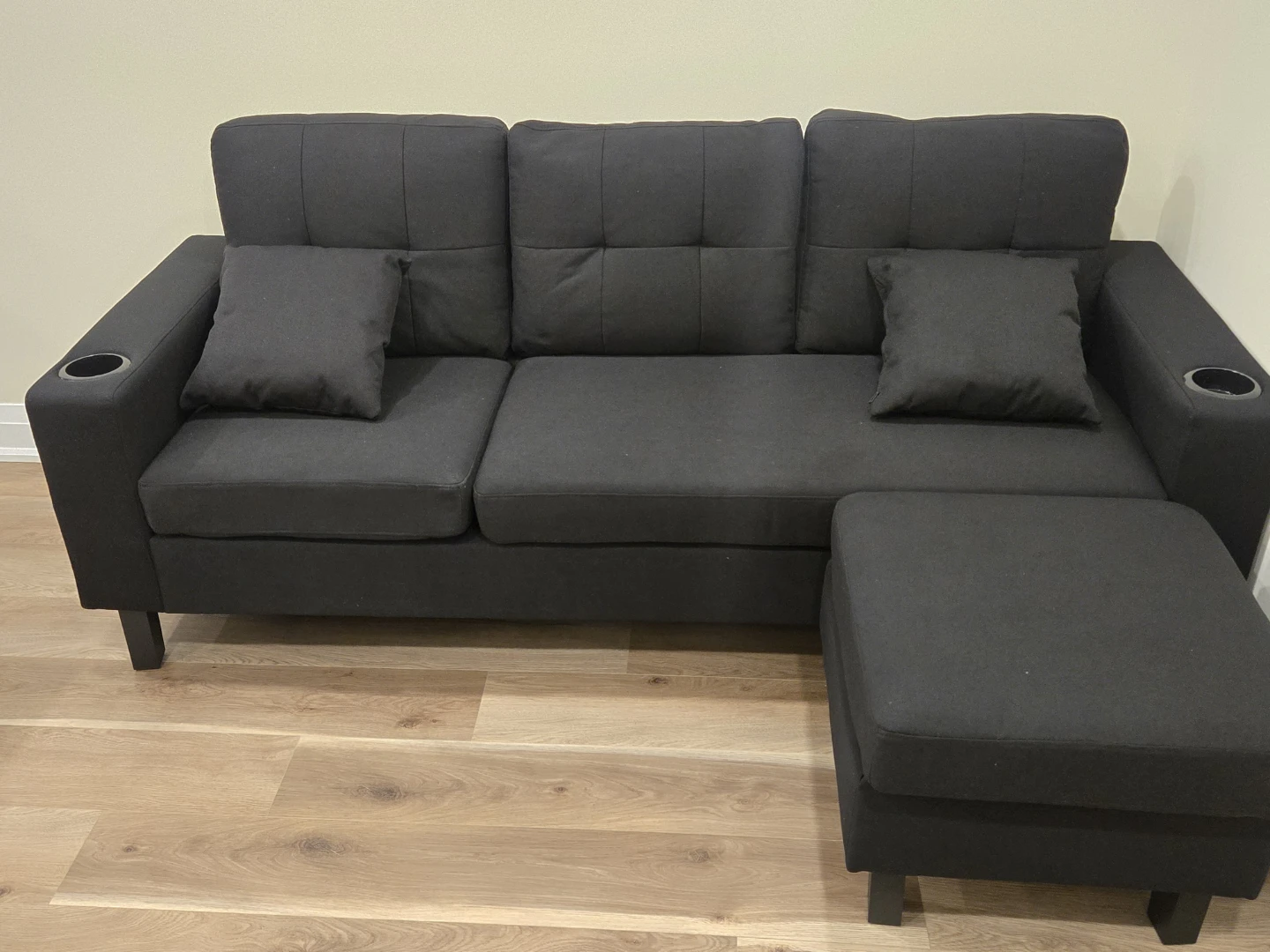 Sectional Sofa with Chaise Black