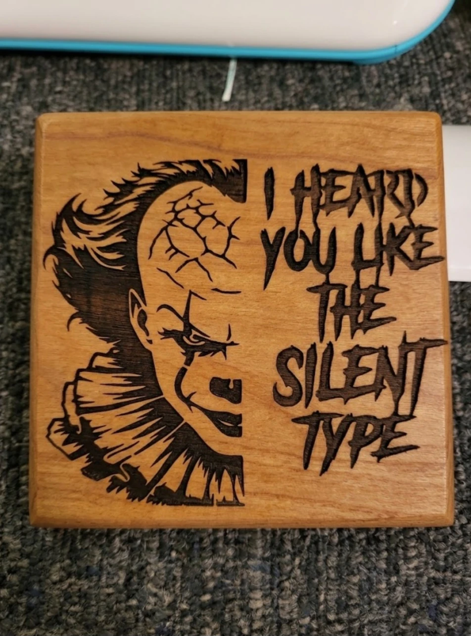 Handmade Coasters | Set of 4 Pyrograpy: Mixed/Single Character - photo 3