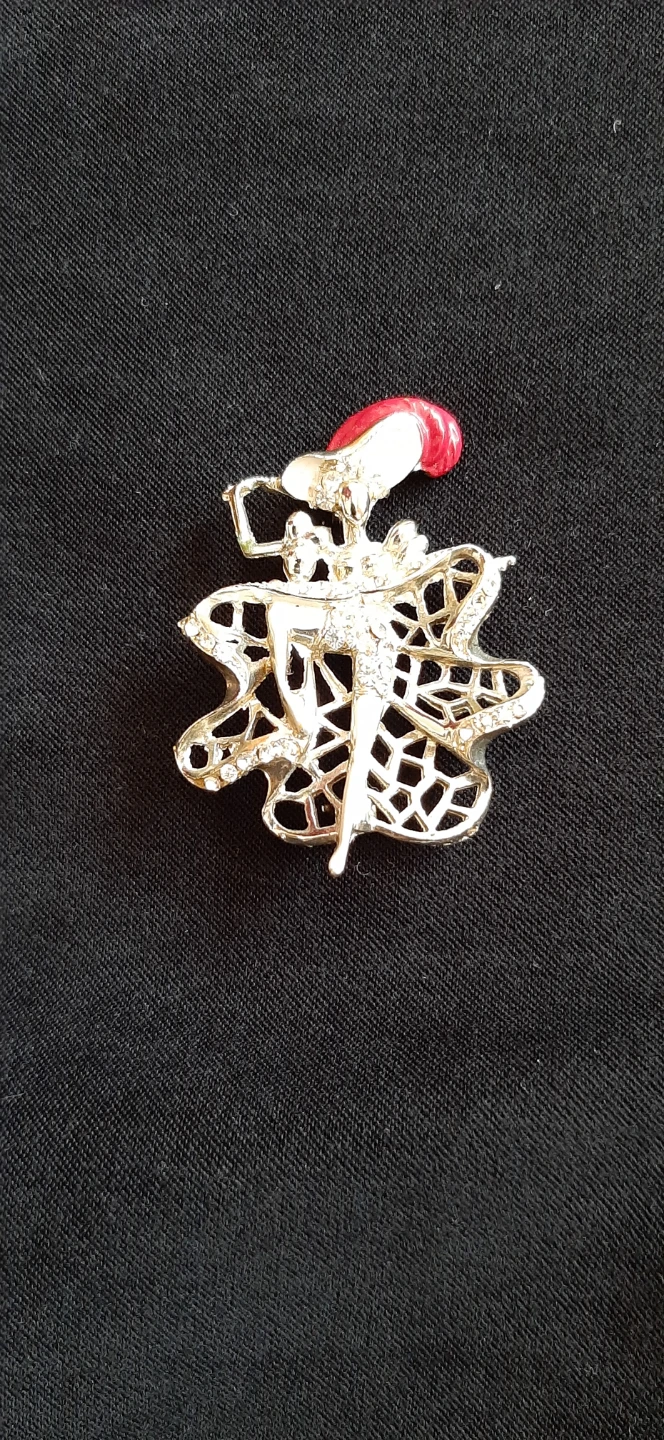 Vintage Mardi Gras Can-Can Dancing Girl Brooch - photo 2