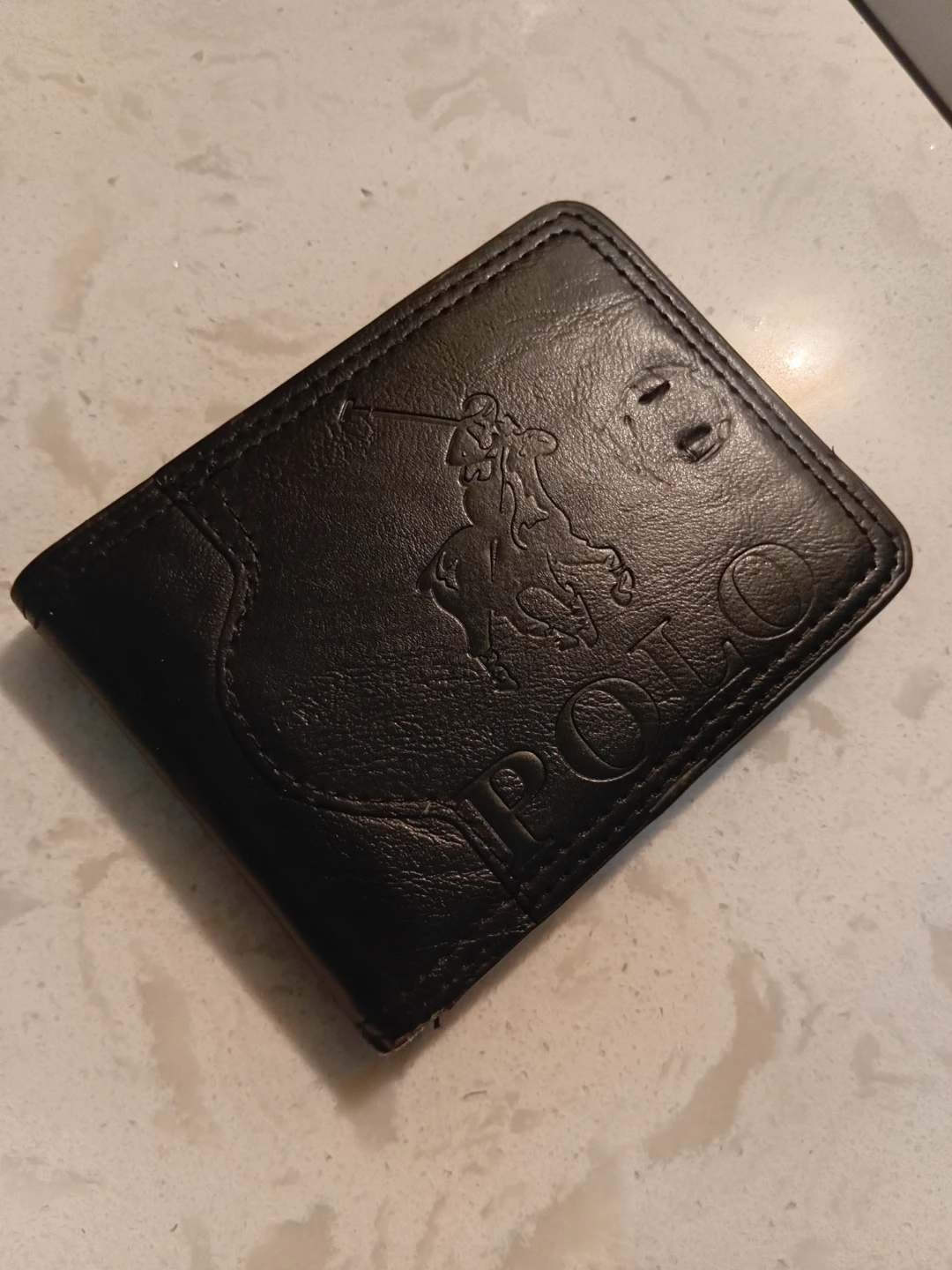 Polo black bifold wallet