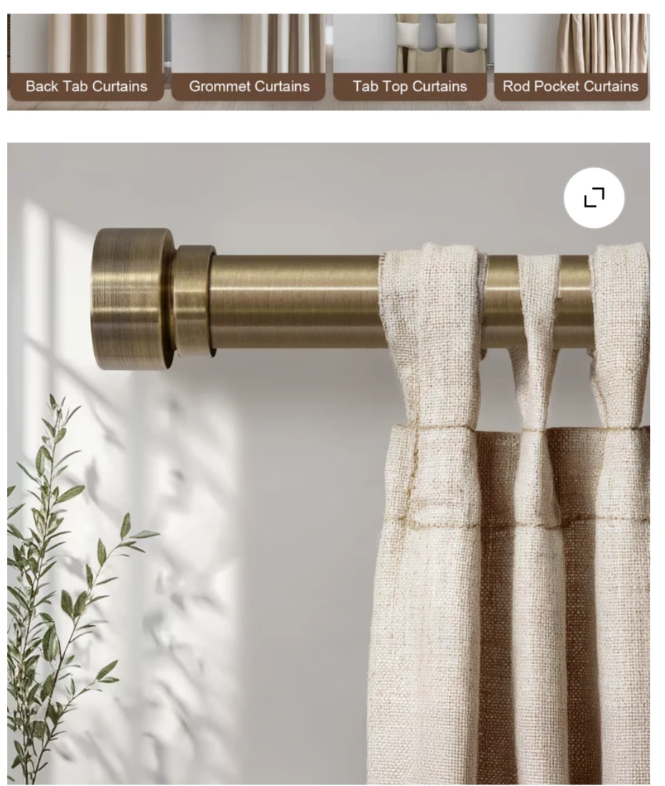 Antique Brass Curtain Rod - photo 3