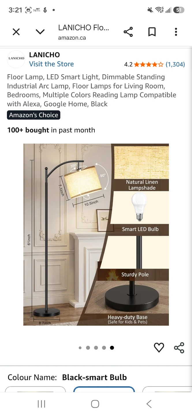 LED smart floor lamp. - photo 3