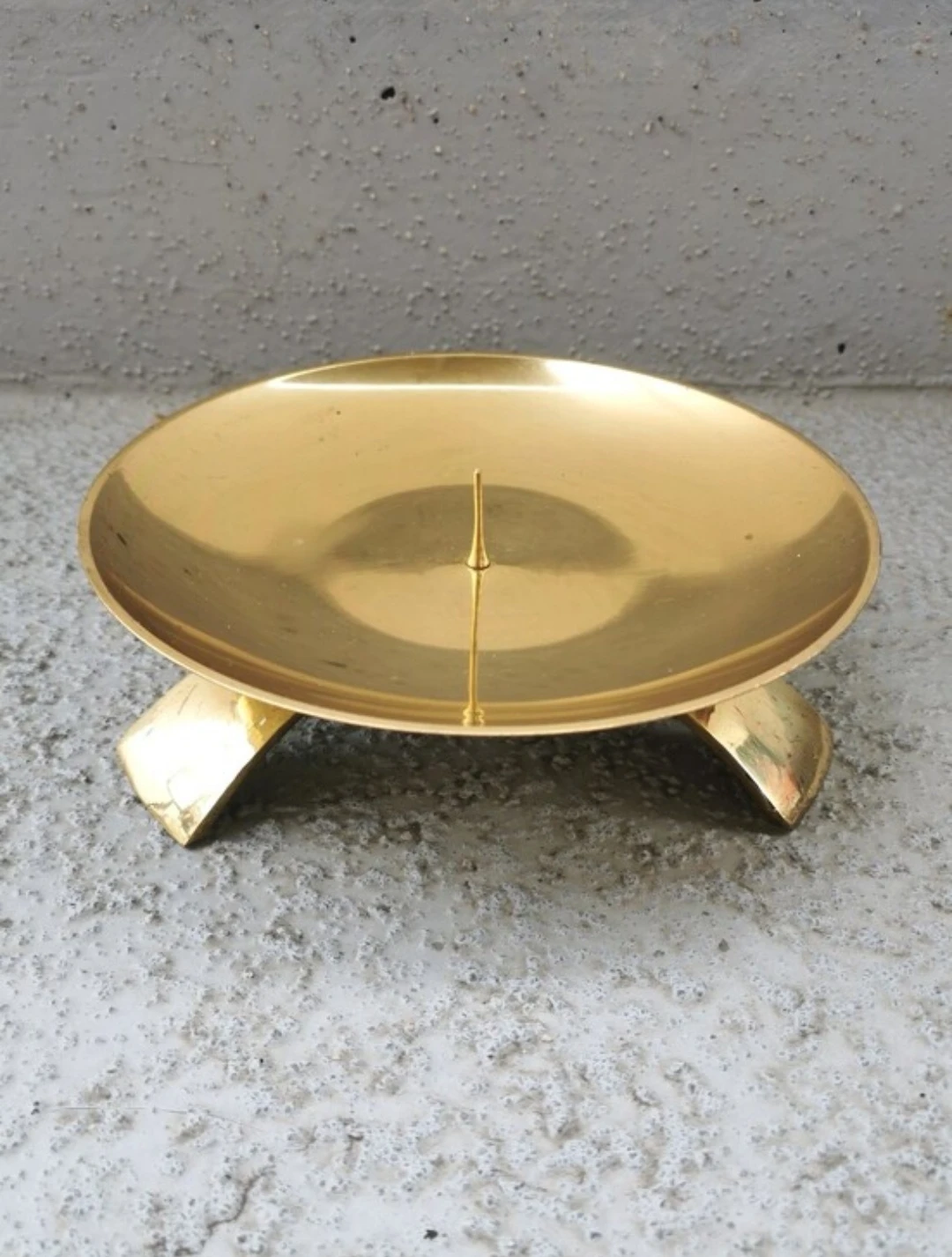 Vintage Solid Brass Pillar Candle Holder - photo 4