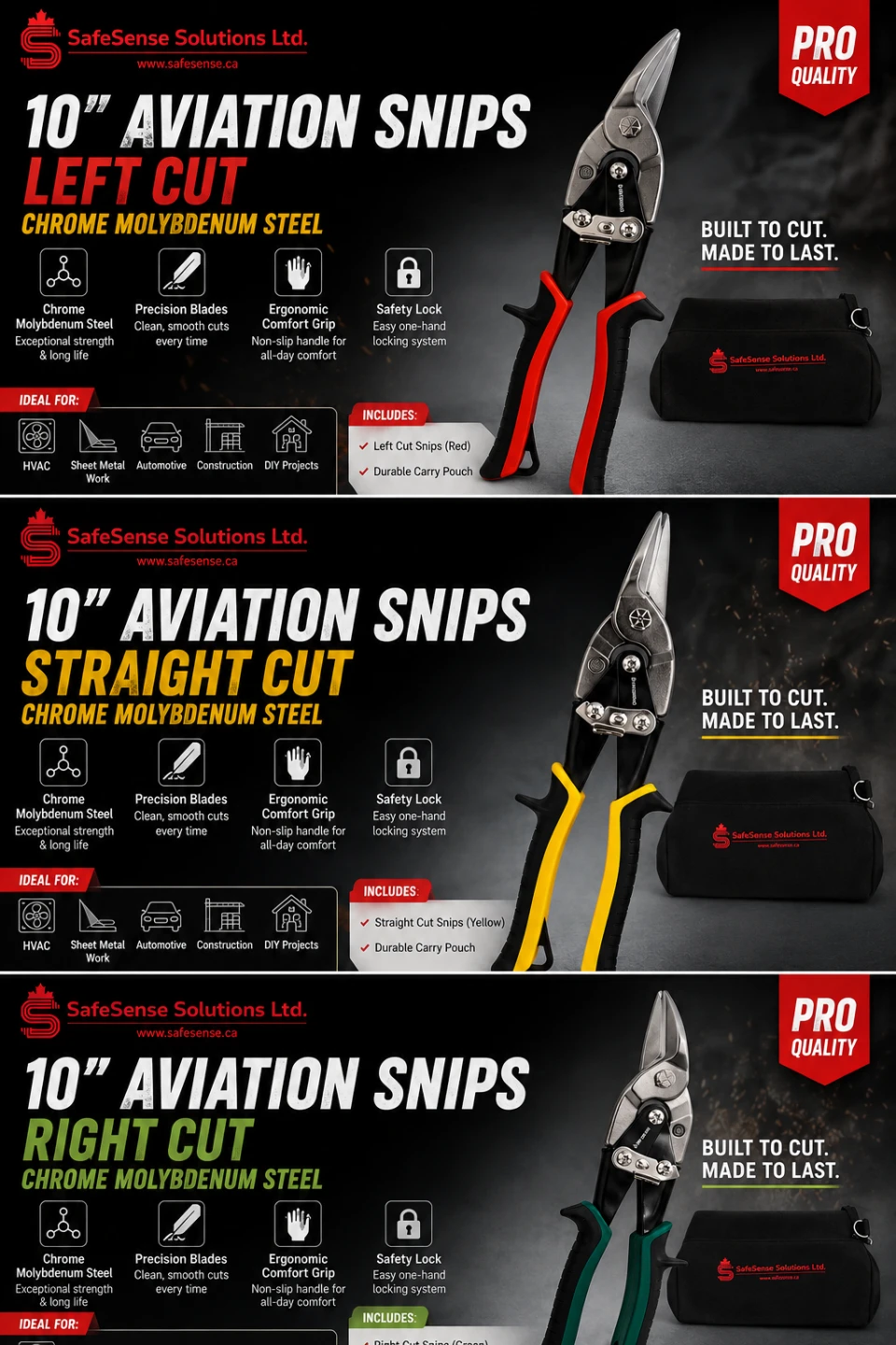 SafeSense 10" Aviation Snips Set