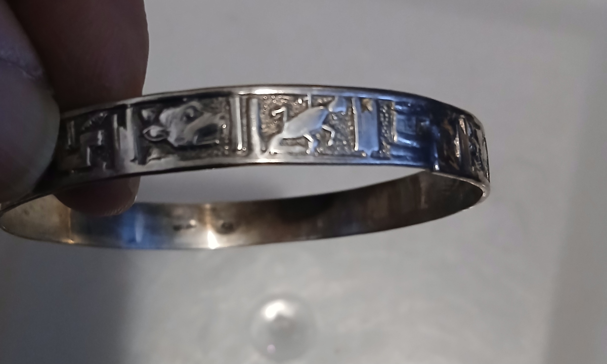Silver Zodiac Motif Bangle Bracelet $120 - photo 2