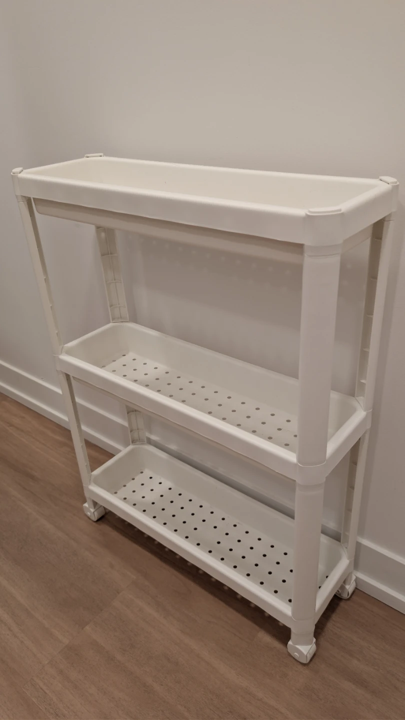Rolling Utility Cart / Slim 3-Tier Storage Trolley (White) - photo 2