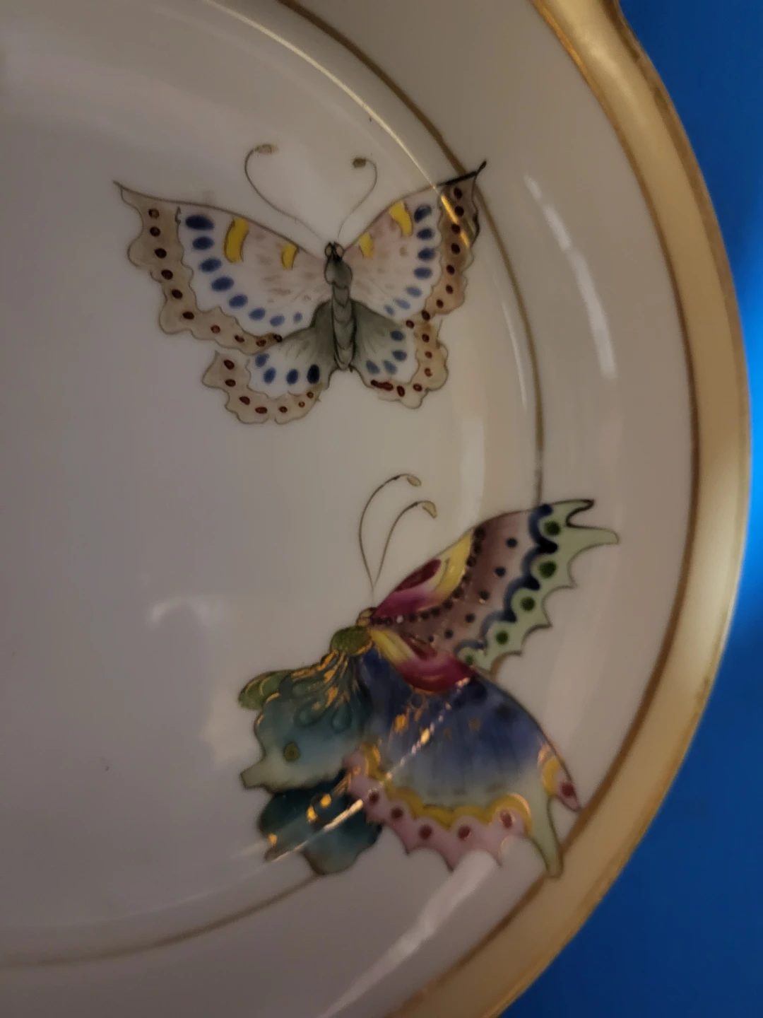Vintage Hand Painted Nippon Butterfly Dish - photo 2