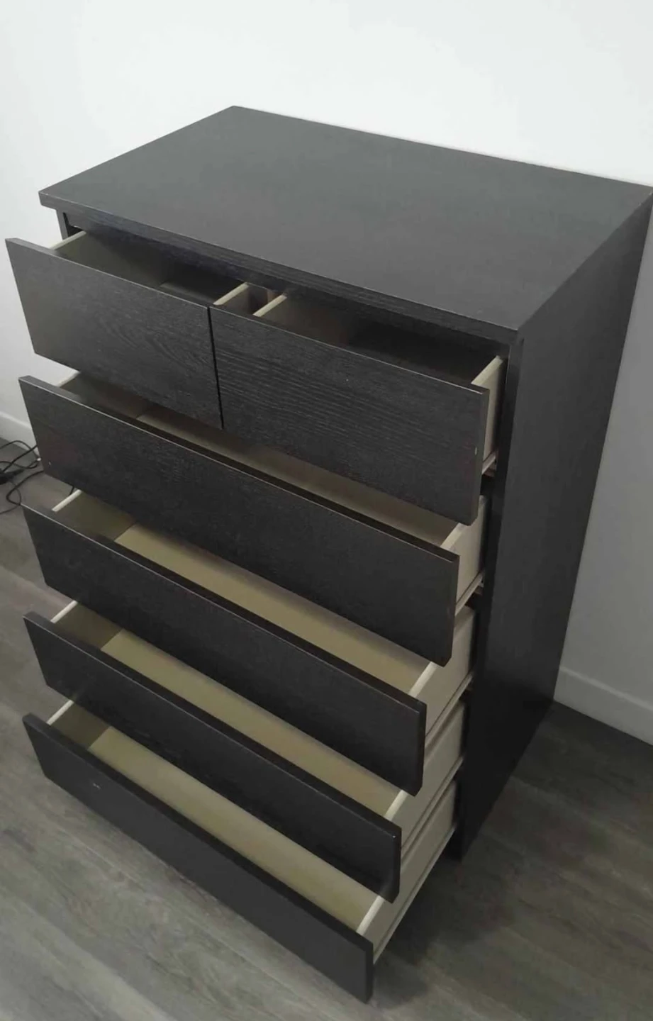 IKEA Black Wood Grain 6-Drawer Dresser - photo 4