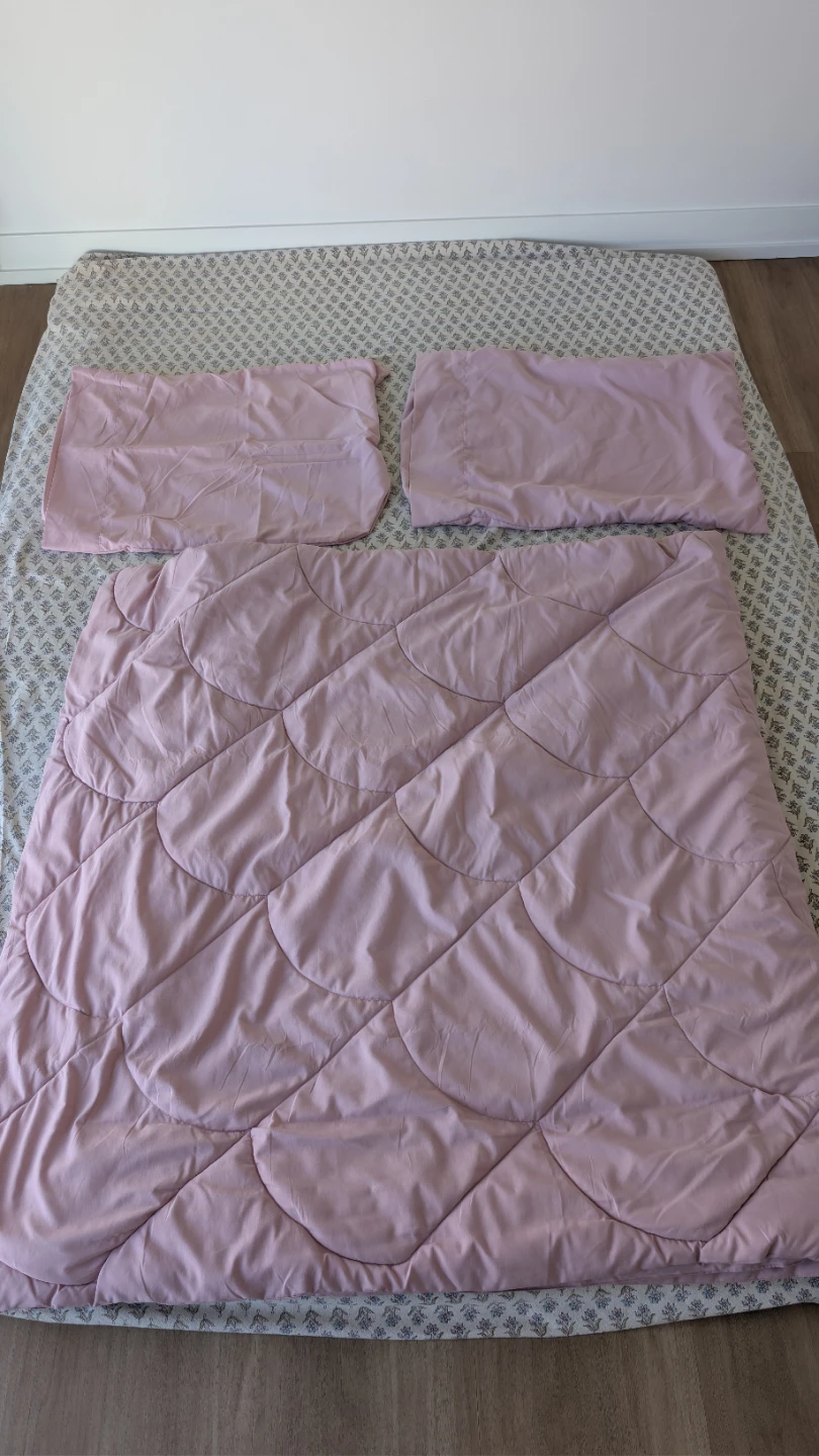 Queen Size Quilted Comforter Set (Pink) - photo 2