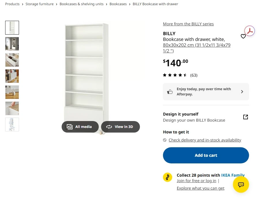 IKEA BILLY Bookcase with drawer, white - photo 3