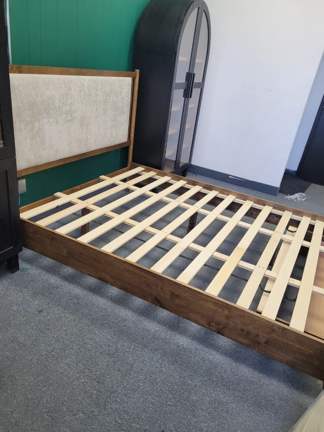 Upholstered Wooden Queen Bed Frame - photo 4