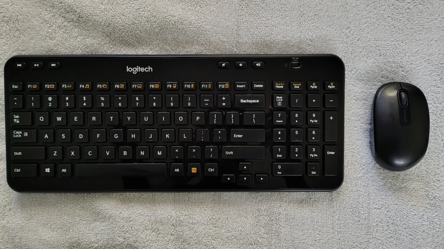 Logitech K360 Wireless Keyboard and Microsoft Mouse