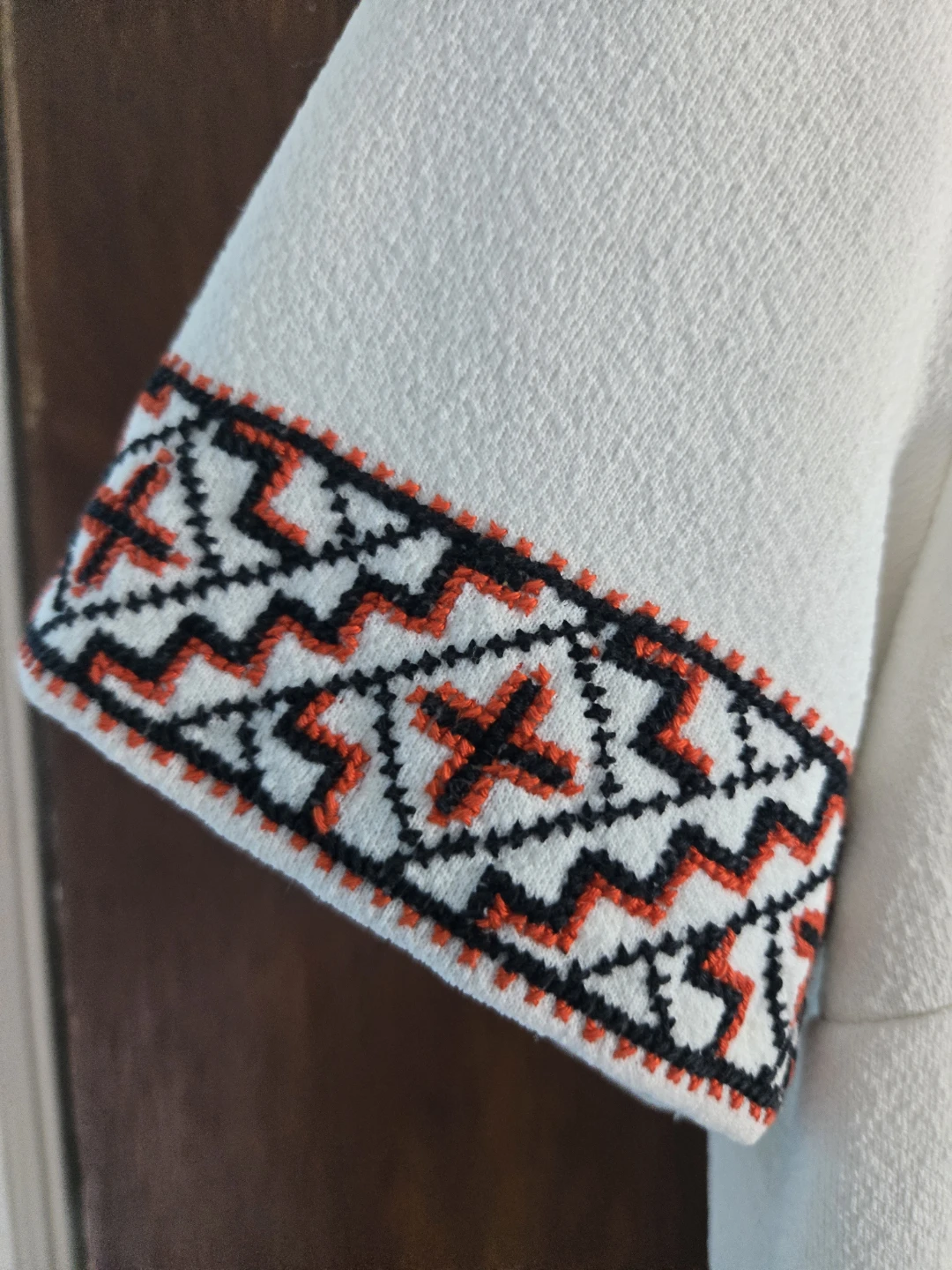 White Ukranian  Embroidered Short Sleeve Dress - photo 2