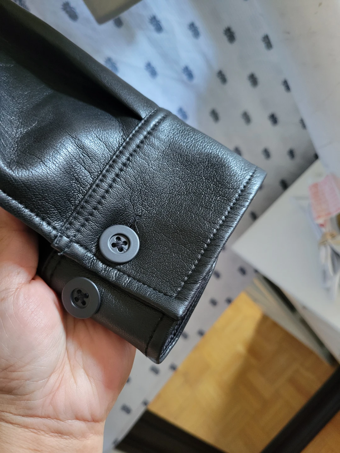 Babaton Vegan Leather Shirt Jacket - Black - Size S - photo 3