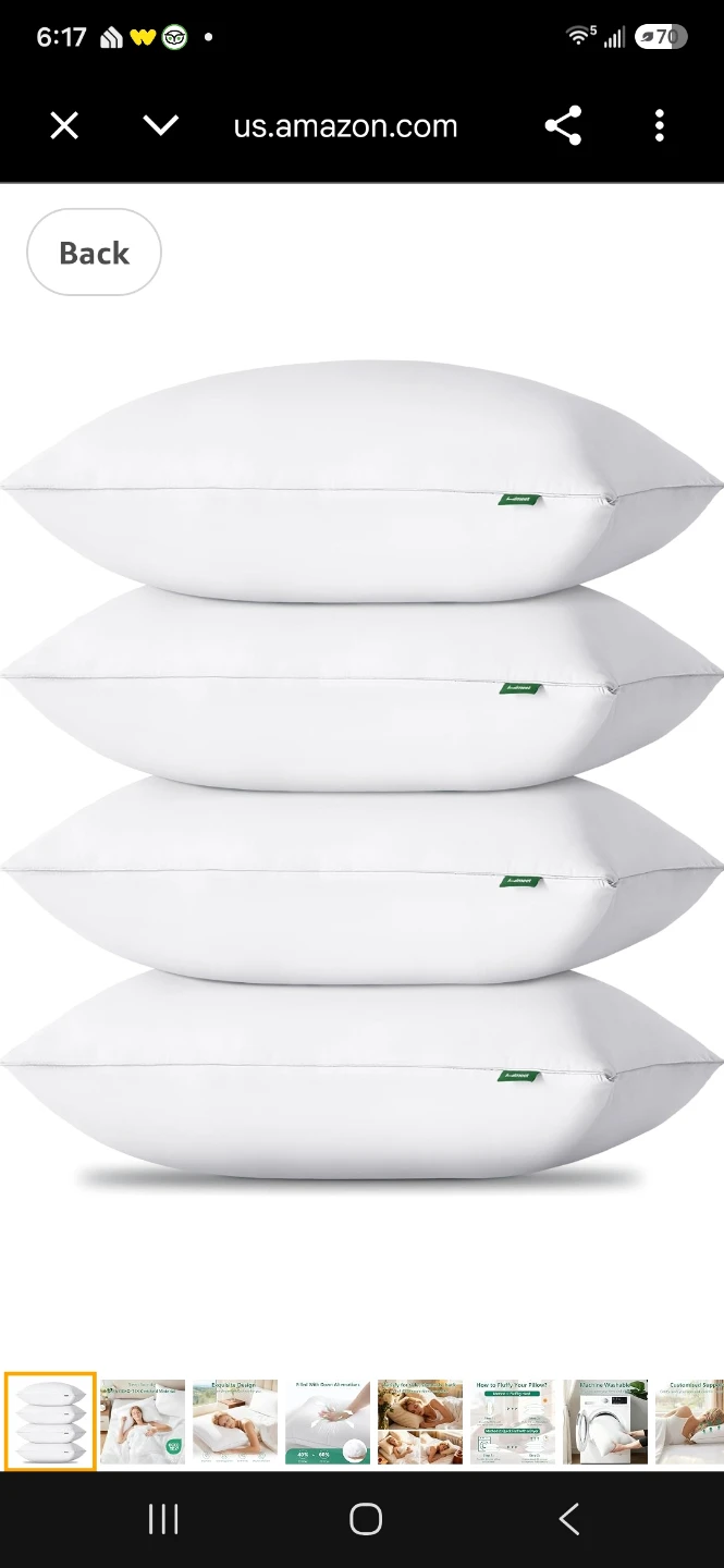 Set of 4 Down Alternative Pillows