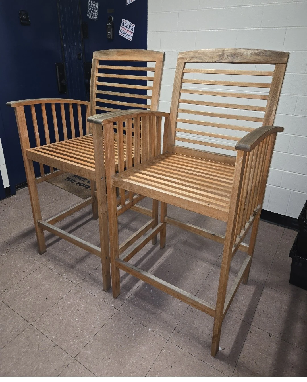Safavieh Outdoor Wood Counter Bar Stools Set of 2