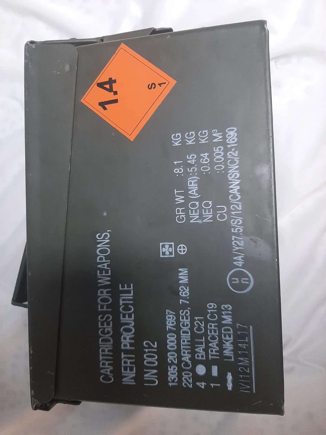 Military Surplus Metal Ammo Storage Canister