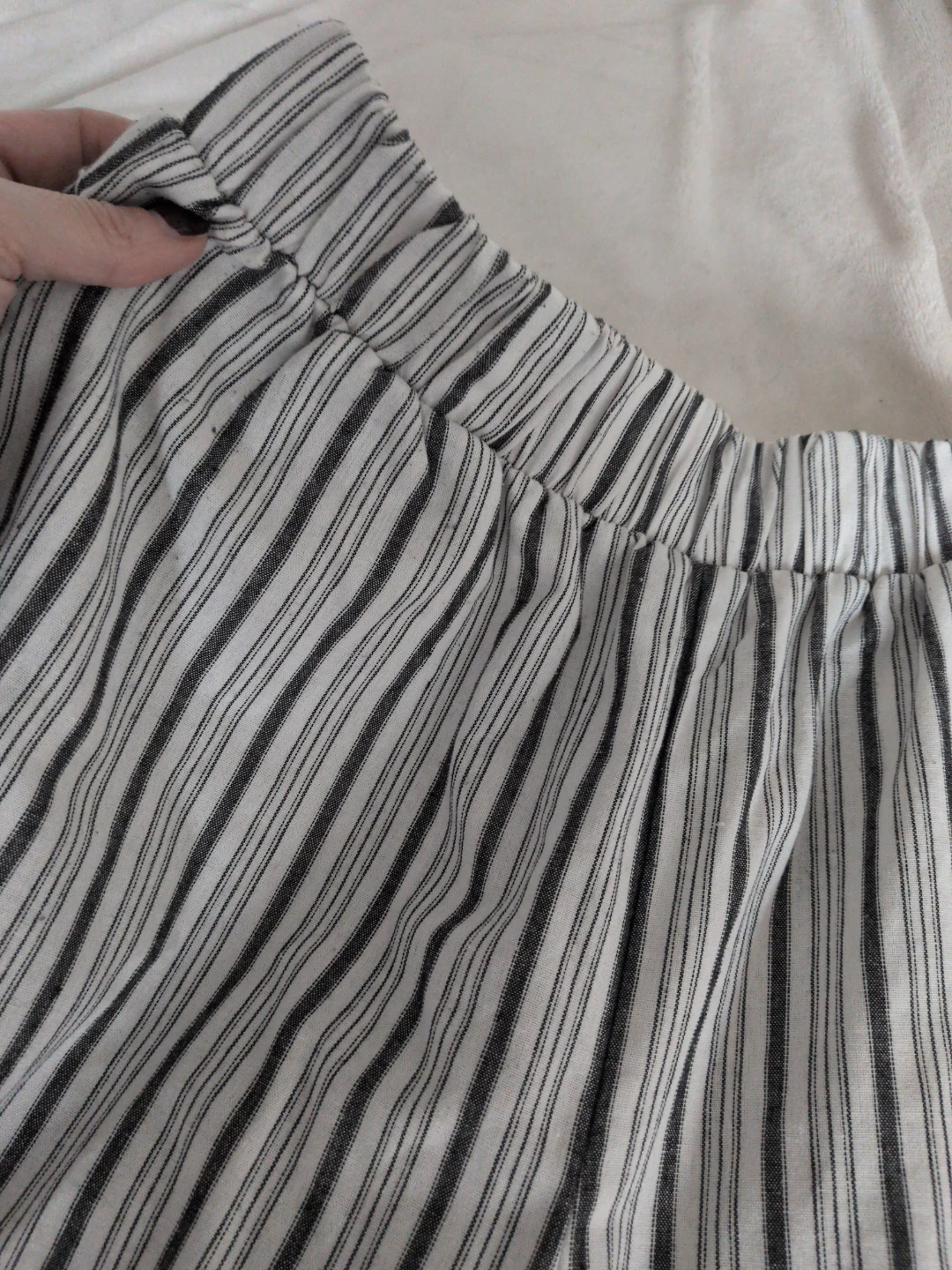 Wide leg cotron-linen blend striped pants - photo 2