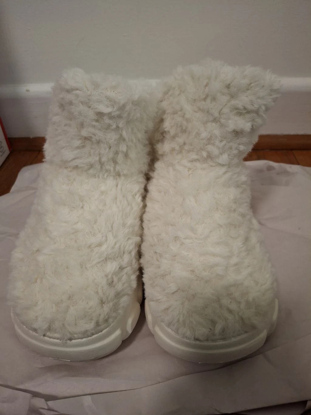 White Faux Fur Boots