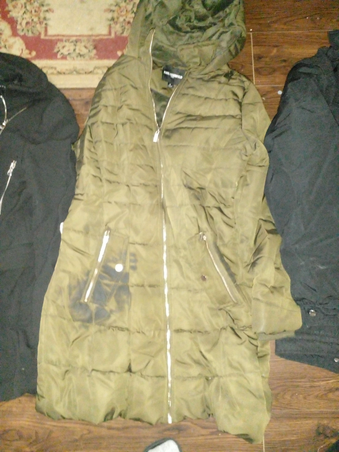 Karl Lagerfeld Olive Puffer Coat - photo 4