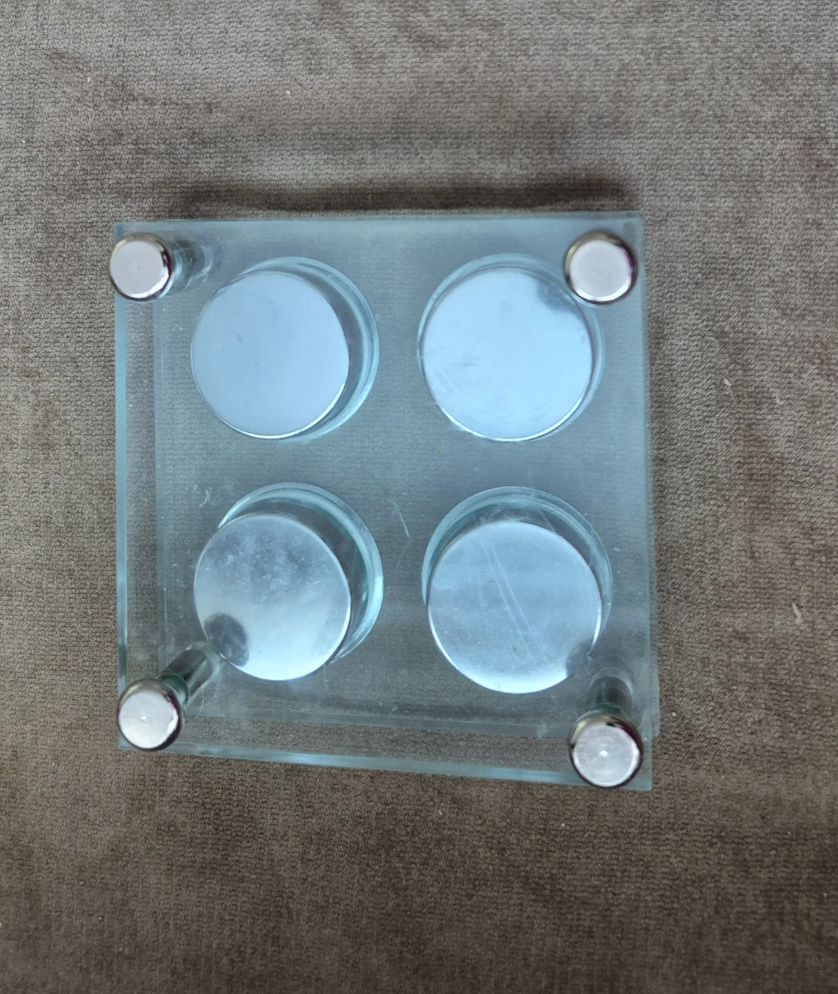 Glass and metal 4-spot tea light holder (Skokie) - photo 2