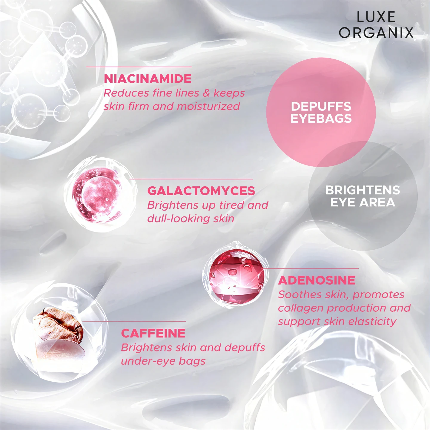 LUXE ORGANIX Bright Eyes Eye Cream 80% Galactomyces 15g - photo 5