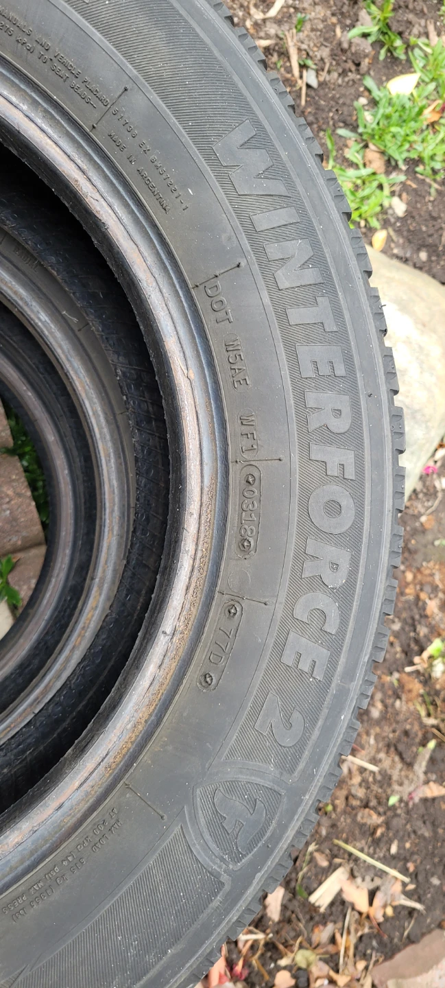 3 Firestone Winterforce 2 Tires 225/65R15 - photo 2