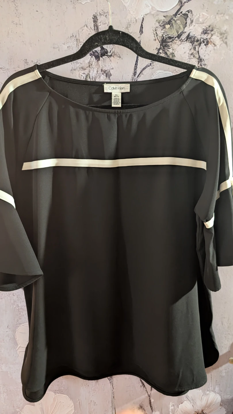 Calvin Klein Black and White Blouse